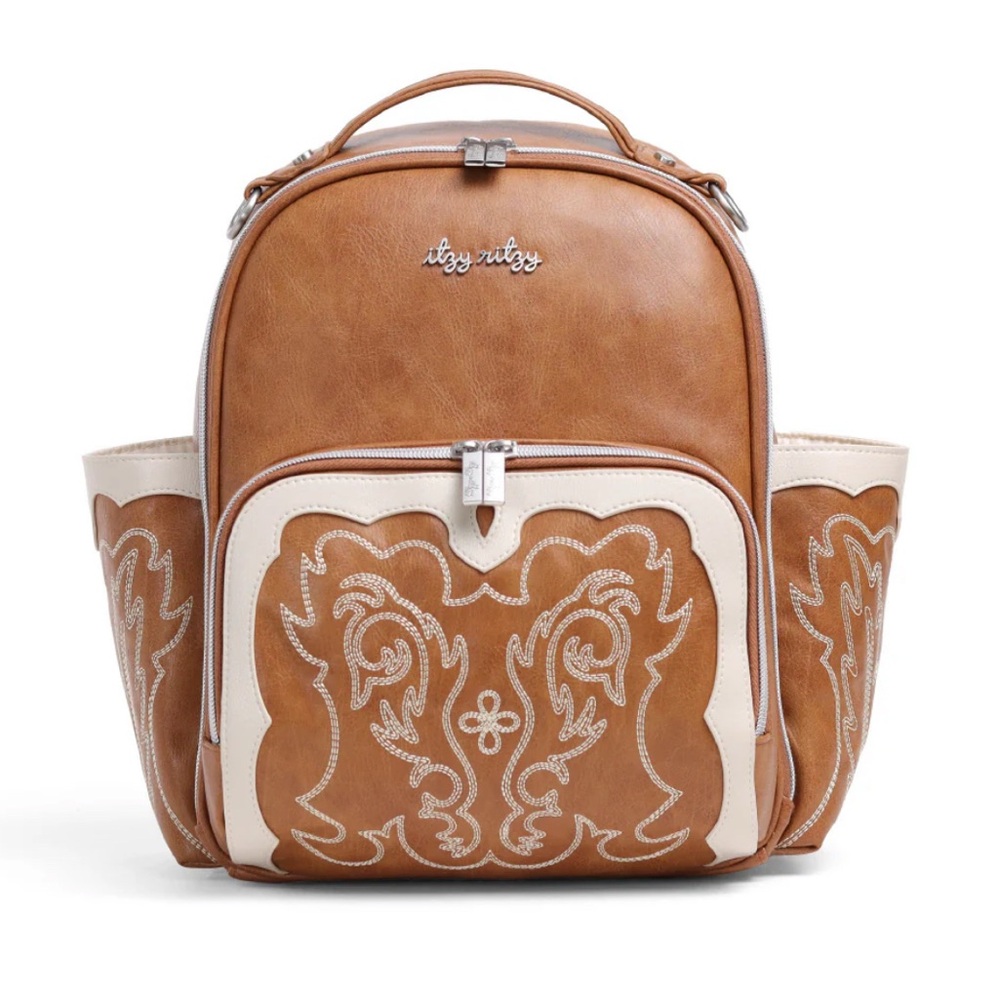 Itzy Ritzy Tan and Cream Backpack